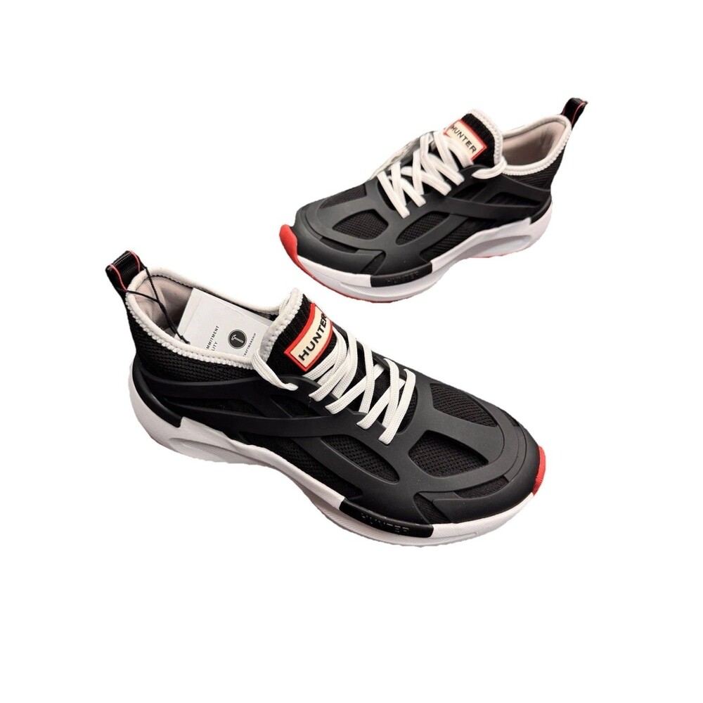 Hunter Tulip Sneakers Women 8.5 Black Water Resistant BNWT Box Flaw